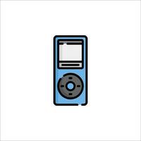 A blue mp3 player icon on a white background vector