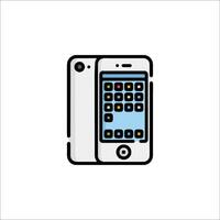A phone with a keyboard and a screen on it vector