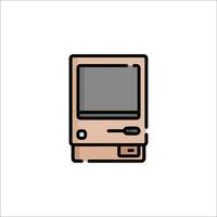 An old computer icon on a white background vector
