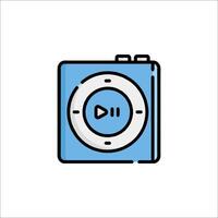 A blue mp3 player icon on a white background vector