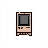 An old computer on a white background vector