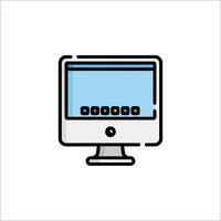 Computer monitor icon illustration vector