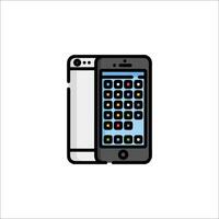 A phone with a keyboard and a screen on it vector