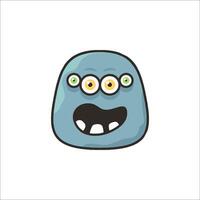 A cartoon monster with eyes and mouth vector