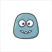 A cartoon monster with eyes and a smile vector