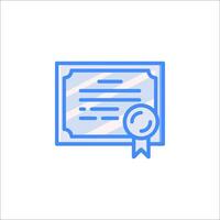 A certificate icon with a ribbon and a certificate vector