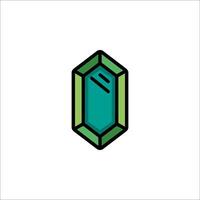A green and blue gemstone icon vector