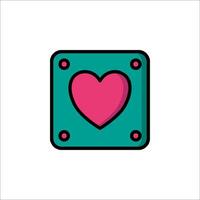 A heart icon in a square frame vector