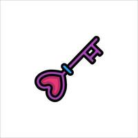 A key with a heart shape on it vector