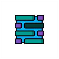 A blue and purple block icon vector