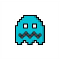 Pixel art ghost pixel art illustration vector