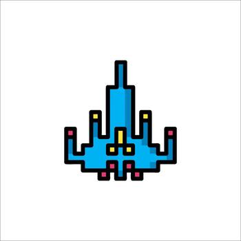 píxel Arte de un astronave vector