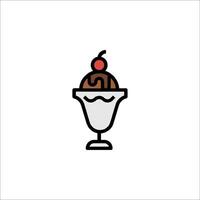 Ice cream sundae icon illustration vector