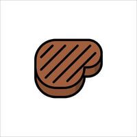 Steak icon in a flat style on a white background vector