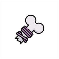 A screw with a bone in it on a white background vector