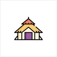 A house icon with a roof and a door vector