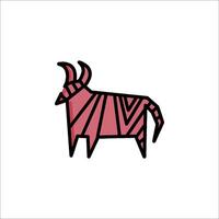 A red goat with a black and white pattern vector