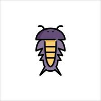 A purple bug icon on a white background vector