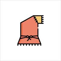 A red and white striped towel with a bow on it vector
