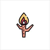 A cactus with a burning torch icon vector