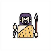 A man with a spear and a fish in his hand vector