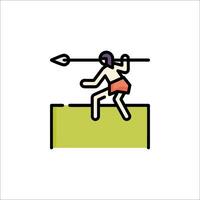 A woman with a spear and arrow on a hill vector