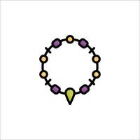 A circle with a flower on it vector