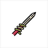 A pencil with a red handle and a green tip vector