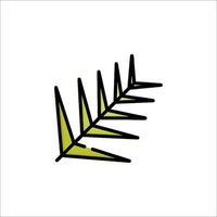 A leaf icon with a green outline vector