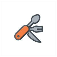A knife and fork icon on a white background vector