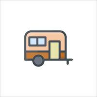 An icon of a small trailer on a white background vector