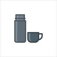 A bottle and cup icon on a white background vector