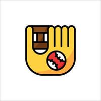 A baseball glove with a bat in it vector