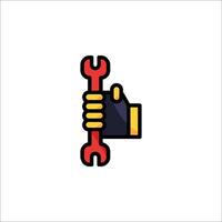 Hand holding wrench icon vector