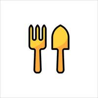 Fork and spade icon illustration vector