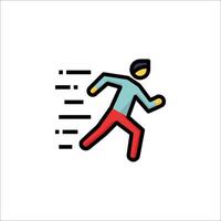 A man running in a line icon vector