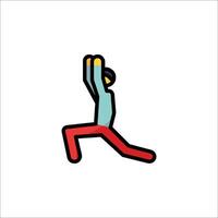 A man is doing a yoga pose in a colorful design vector