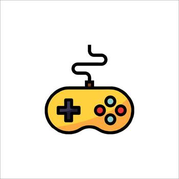 A yellow game controller icon on a white background vector