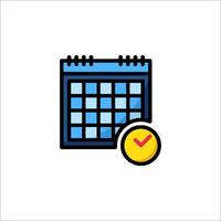 A calendar icon with a tick mark vector