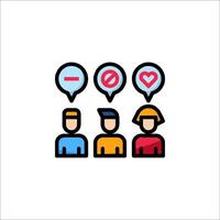 People with speech bubbles and hearts on a white background vector