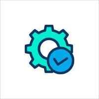 A gearwheel with a tick mark on it vector
