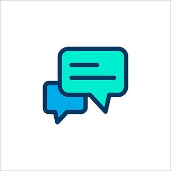 A conversation icon with two speech bubbles vector