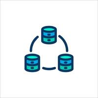 A database icon with two stacks of data vector