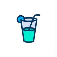 A drink with a straw and a straw in it vector