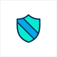 A blue shield with a blue stripe on it vector