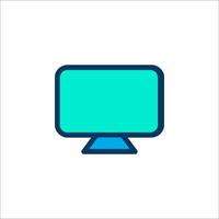 A computer monitor icon on a white background vector