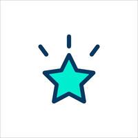 A star icon with a blue light coming out of it vector