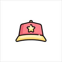 A pink baseball cap with a star on it vector