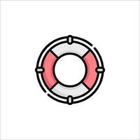 A life preserver icon in a flat style vector