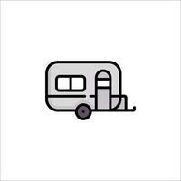 A small camper trailer icon on a white background vector
